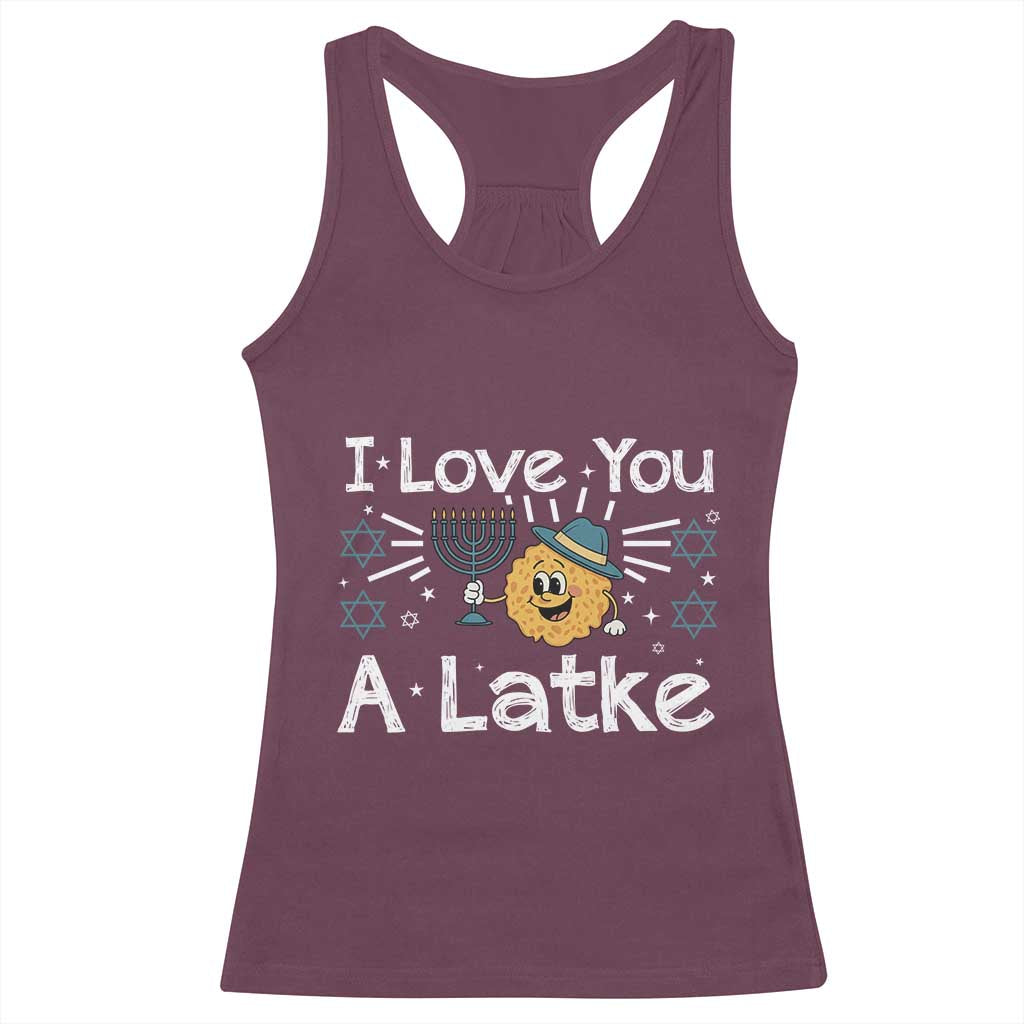 I Love You A Latke Racerback Tank Top Funny Hanukkah Gift For Latke Lover - Wonder Print Shop