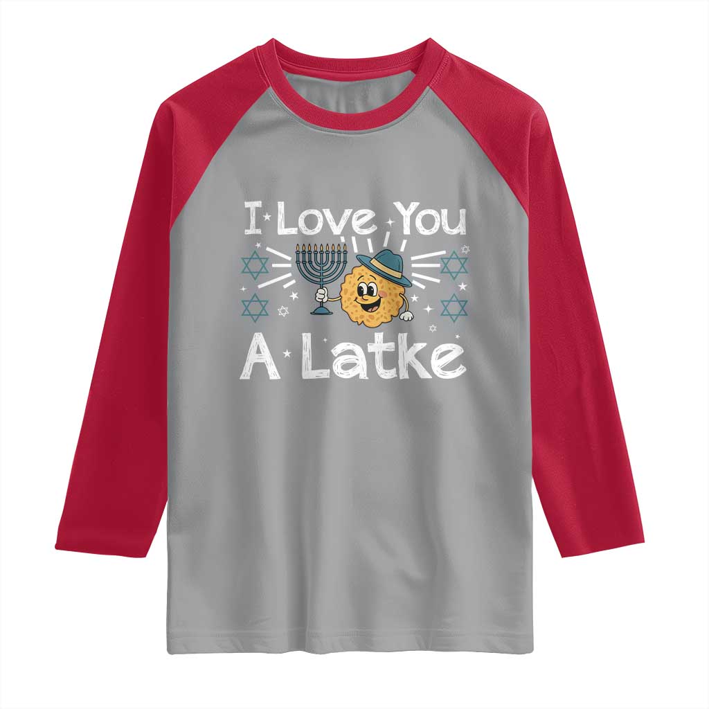 I Love You A Latke Raglan Shirt Funny Hanukkah Gift For Latke Lover - Wonder Print Shop