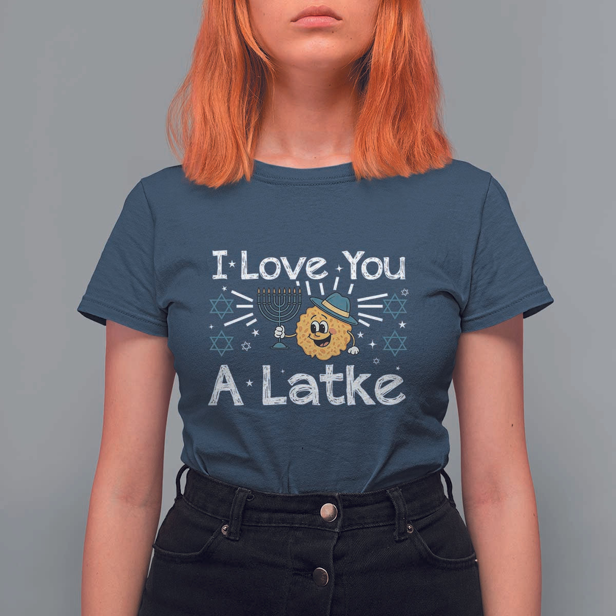 I Love You A Latke T Shirt For Women Funny Hanukkah Gift For Latke Lover - Wonder Print Shop