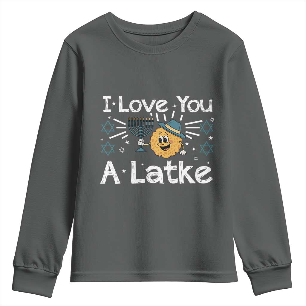 I Love You A Latke Youth Sweatshirt Funny Hanukkah Gift For Latke Lover - Wonder Print Shop