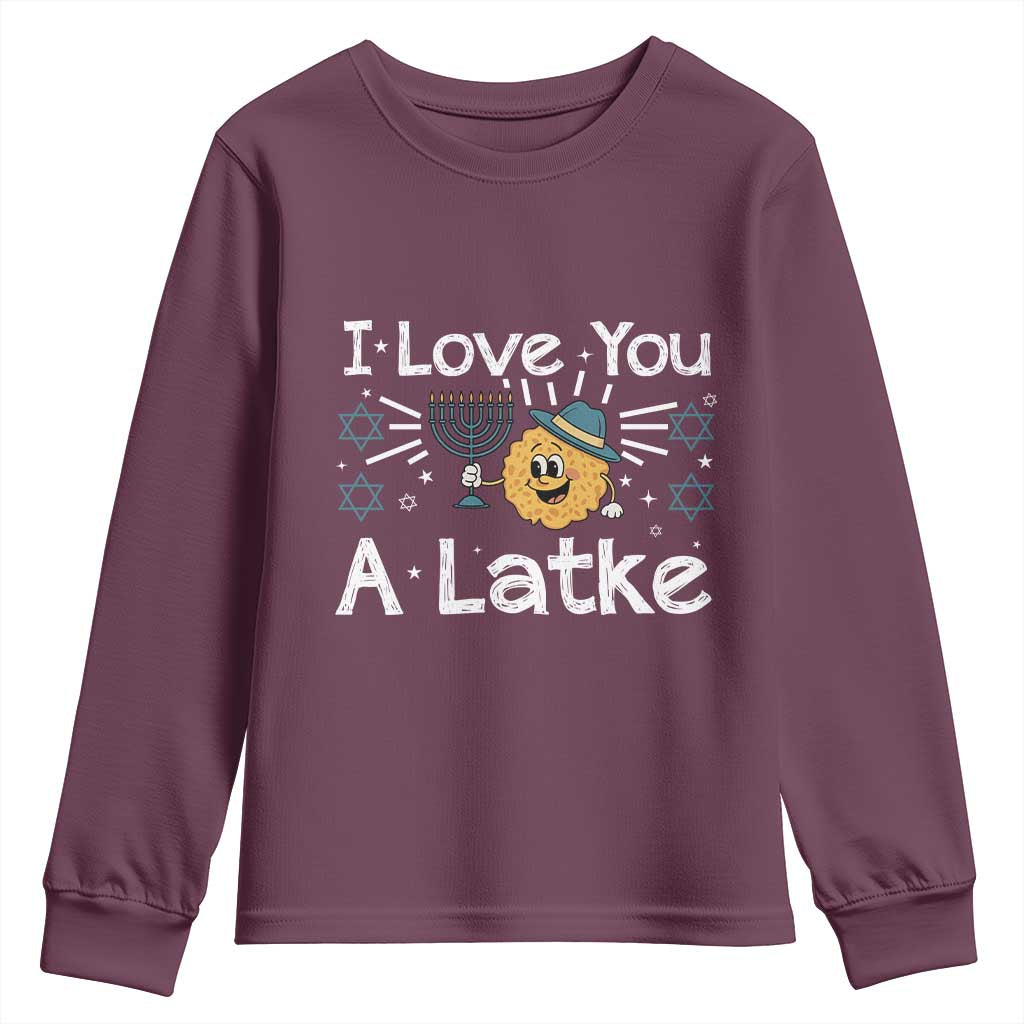 I Love You A Latke Youth Sweatshirt Funny Hanukkah Gift For Latke Lover - Wonder Print Shop