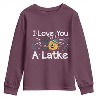 I Love You A Latke Youth Sweatshirt Funny Hanukkah Gift For Latke Lover - Wonder Print Shop