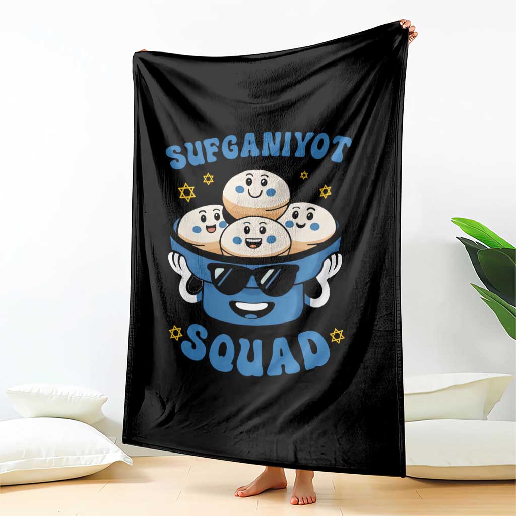 Hanukkah Sufganiyot Squad Throw Blanket Funny Jelly Donut Jewish Gift - Wonder Print Shop