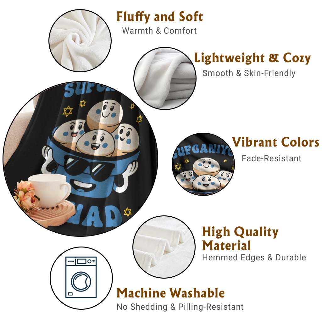 Hanukkah Sufganiyot Squad Throw Blanket Funny Jelly Donut Jewish Gift - Wonder Print Shop