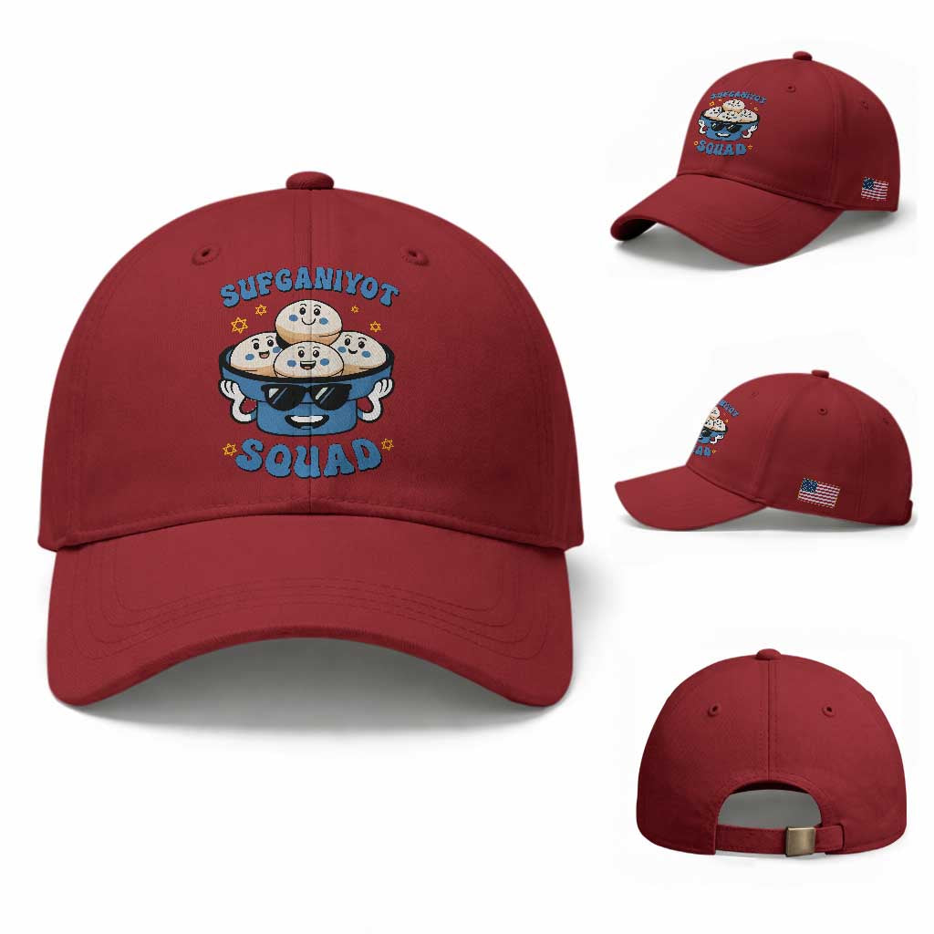 Hanukkah Sufganiyot Squad Baseball Cap Funny Jelly Donut Jewish Gift