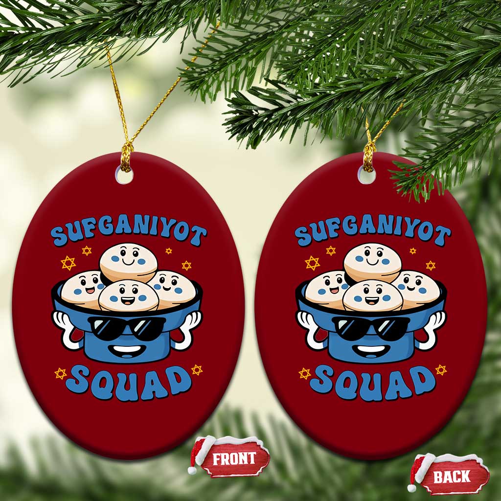 Hanukkah Sufganiyot Squad Ceramic Ornament Funny Jelly Donut Jewish Gift - Wonder Print Shop