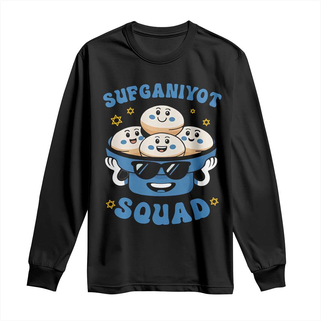 Hanukkah Sufganiyot Squad Long Sleeve Shirt Funny Jelly Donut Jewish Gift - Wonder Print Shop