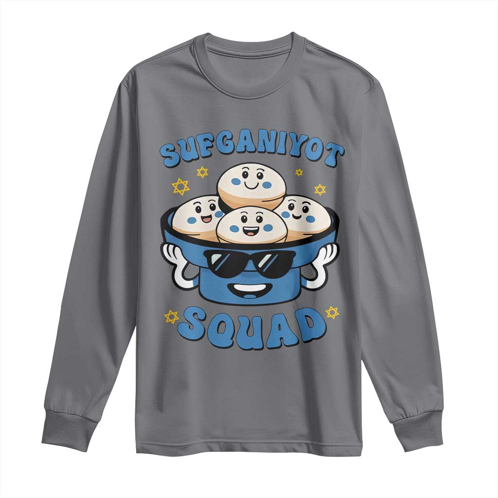 Hanukkah Sufganiyot Squad Long Sleeve Shirt Funny Jelly Donut Jewish Gift - Wonder Print Shop