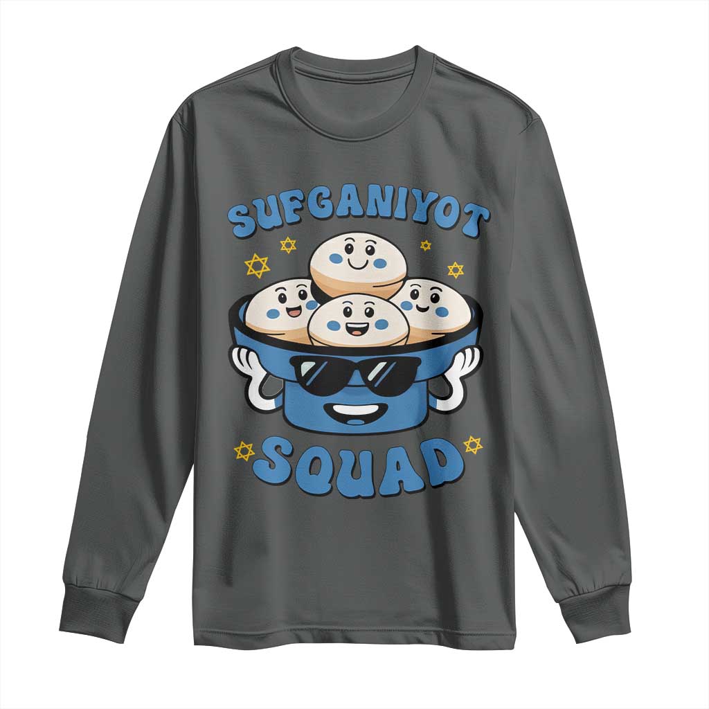 Hanukkah Sufganiyot Squad Long Sleeve Shirt Funny Jelly Donut Jewish Gift - Wonder Print Shop