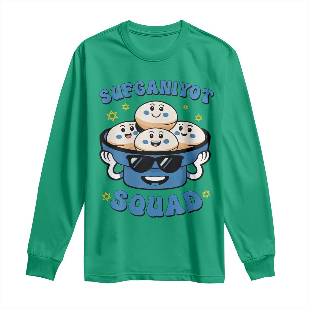 Hanukkah Sufganiyot Squad Long Sleeve Shirt Funny Jelly Donut Jewish Gift - Wonder Print Shop