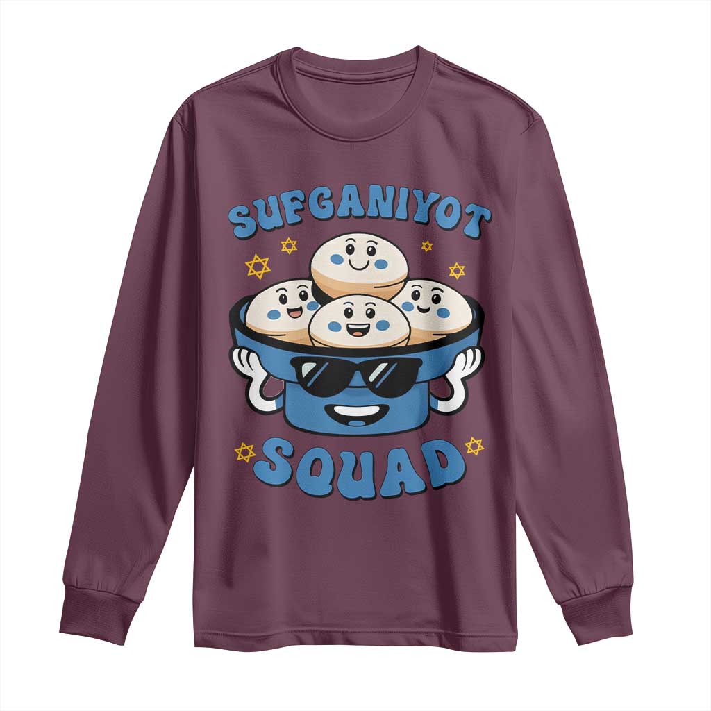 Hanukkah Sufganiyot Squad Long Sleeve Shirt Funny Jelly Donut Jewish Gift - Wonder Print Shop