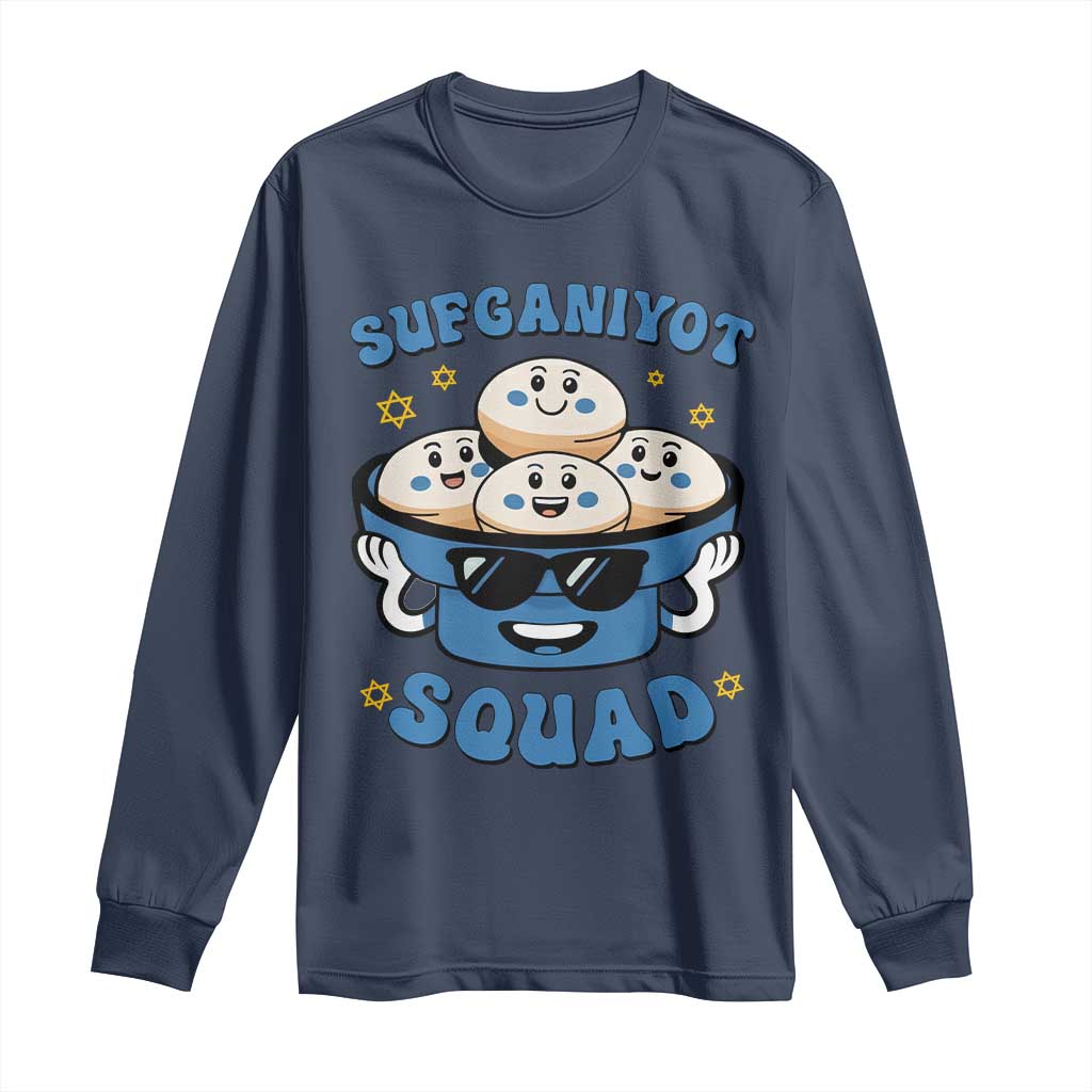 Hanukkah Sufganiyot Squad Long Sleeve Shirt Funny Jelly Donut Jewish Gift - Wonder Print Shop
