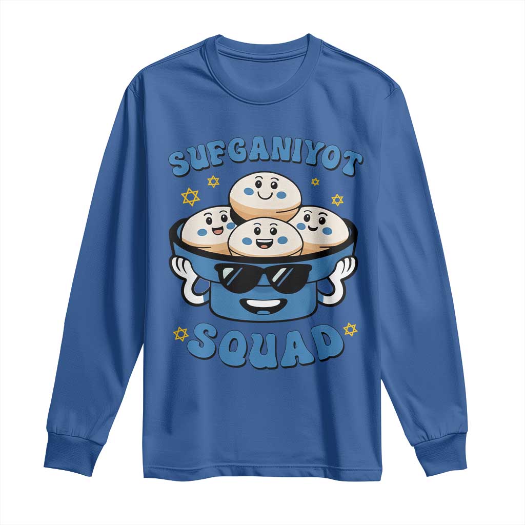 Hanukkah Sufganiyot Squad Long Sleeve Shirt Funny Jelly Donut Jewish Gift - Wonder Print Shop