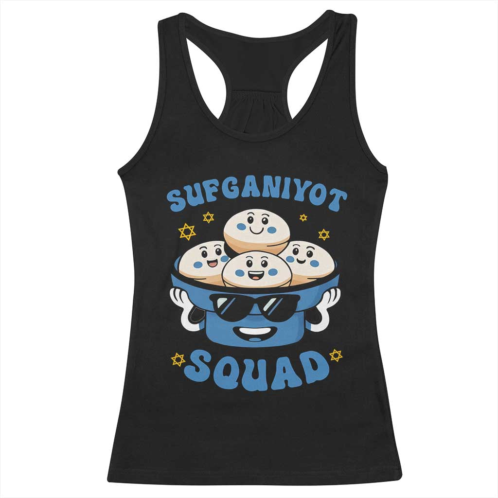 Hanukkah Sufganiyot Squad Racerback Tank Top Funny Jelly Donut Jewish Gift - Wonder Print Shop