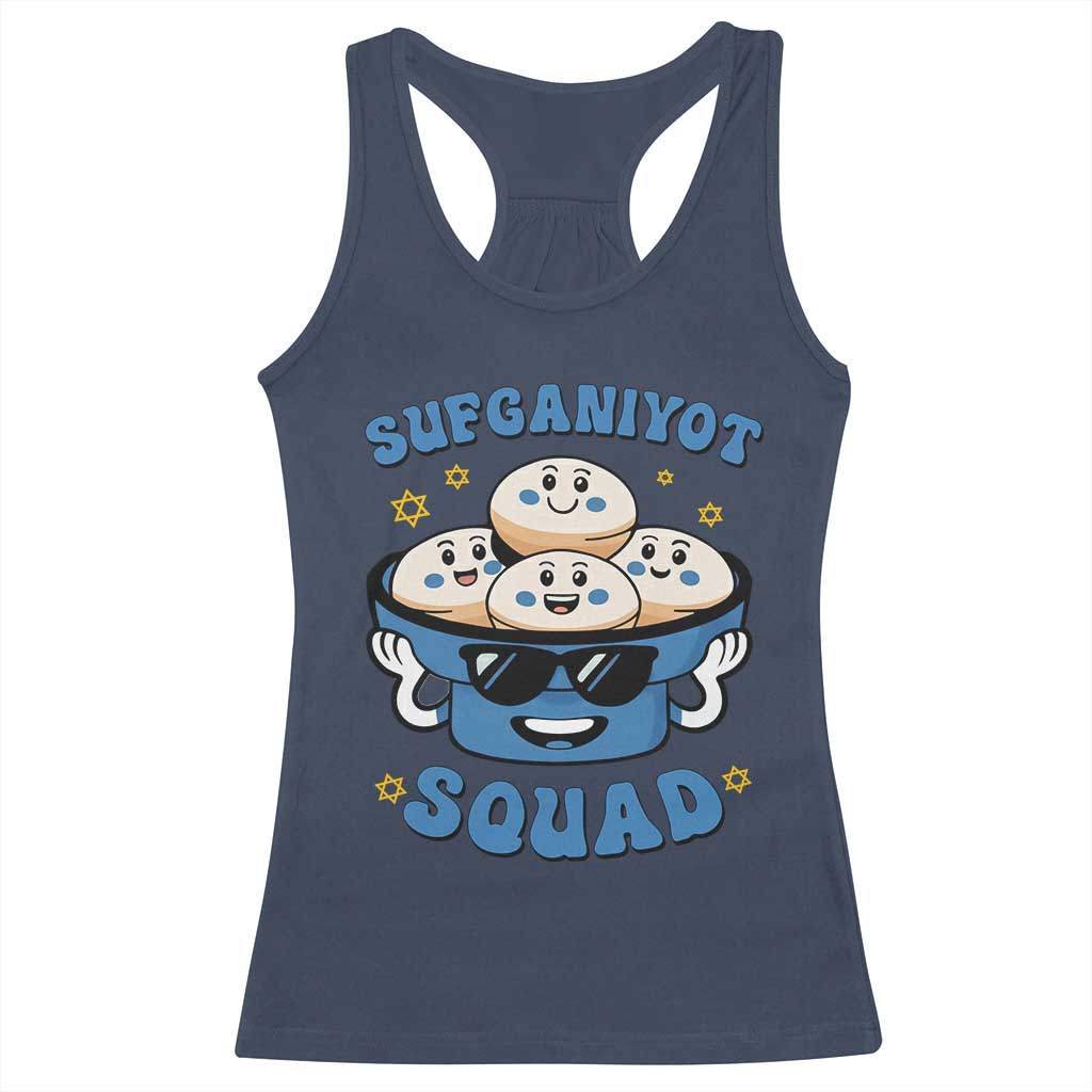 Hanukkah Sufganiyot Squad Racerback Tank Top Funny Jelly Donut Jewish Gift - Wonder Print Shop