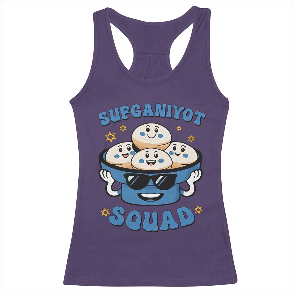 Hanukkah Sufganiyot Squad Racerback Tank Top Funny Jelly Donut Jewish Gift - Wonder Print Shop