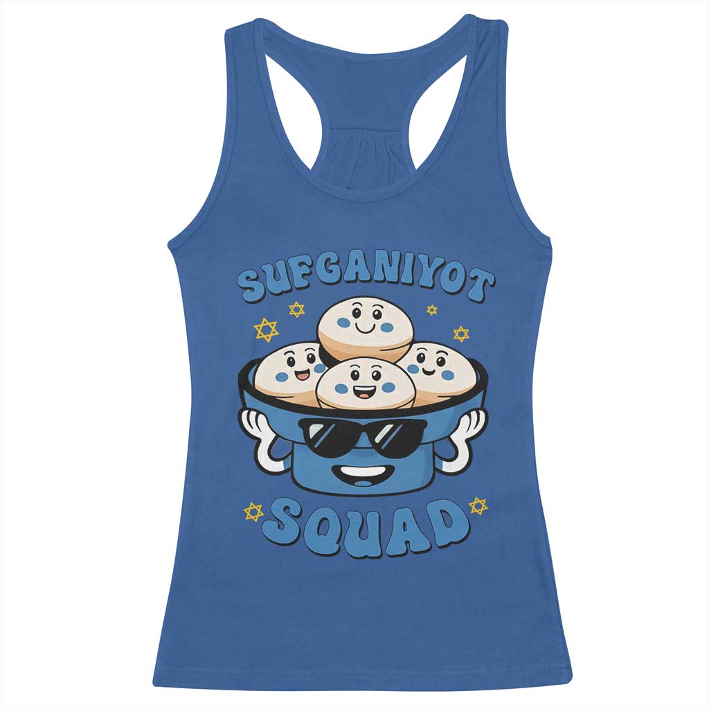 Hanukkah Sufganiyot Squad Racerback Tank Top Funny Jelly Donut Jewish Gift - Wonder Print Shop