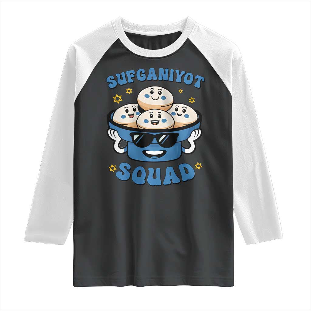 Hanukkah Sufganiyot Squad Raglan Shirt Funny Jelly Donut Jewish Gift - Wonder Print Shop