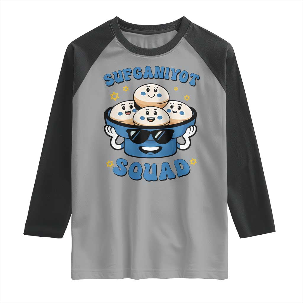 Hanukkah Sufganiyot Squad Raglan Shirt Funny Jelly Donut Jewish Gift - Wonder Print Shop