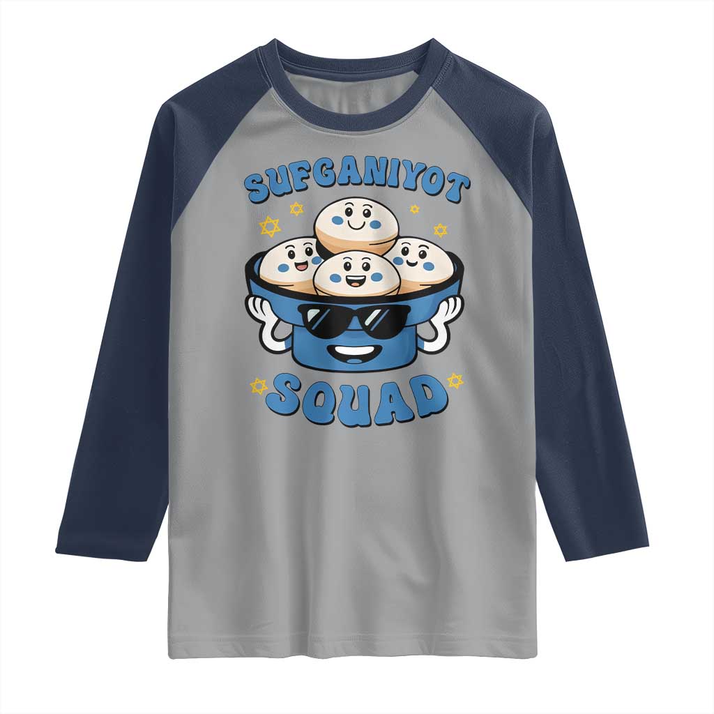 Hanukkah Sufganiyot Squad Raglan Shirt Funny Jelly Donut Jewish Gift - Wonder Print Shop