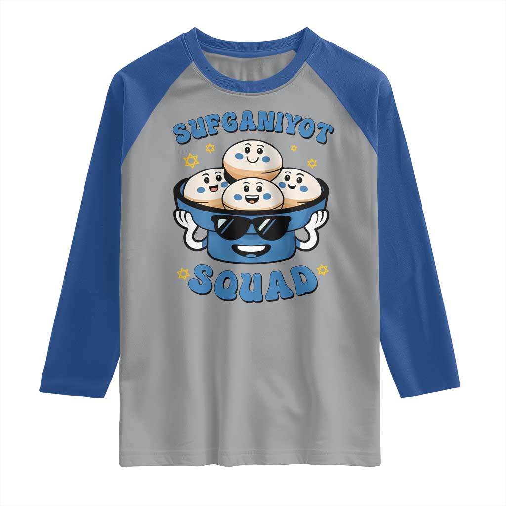Hanukkah Sufganiyot Squad Raglan Shirt Funny Jelly Donut Jewish Gift - Wonder Print Shop