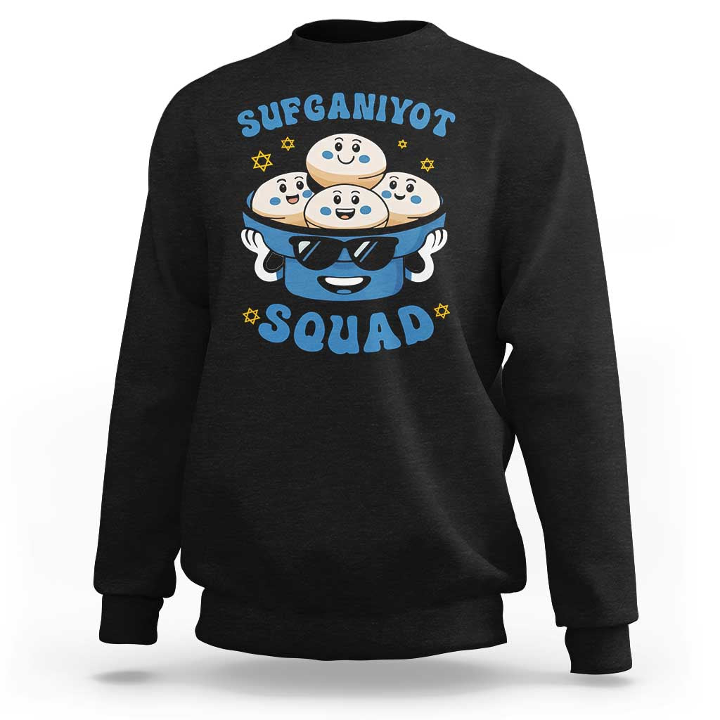 Hanukkah Sufganiyot Squad Sweatshirt Funny Jelly Donut Jewish Gift - Wonder Print Shop