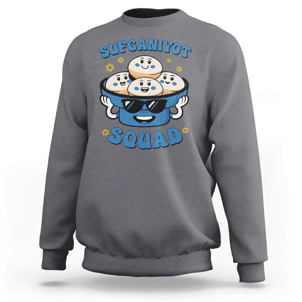 Hanukkah Sufganiyot Squad Sweatshirt Funny Jelly Donut Jewish Gift - Wonder Print Shop