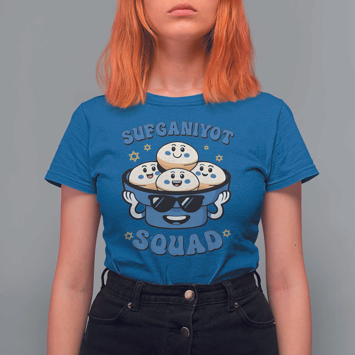 Hanukkah Sufganiyot Squad T Shirt For Women Funny Jelly Donut Jewish Gift - Wonder Print Shop