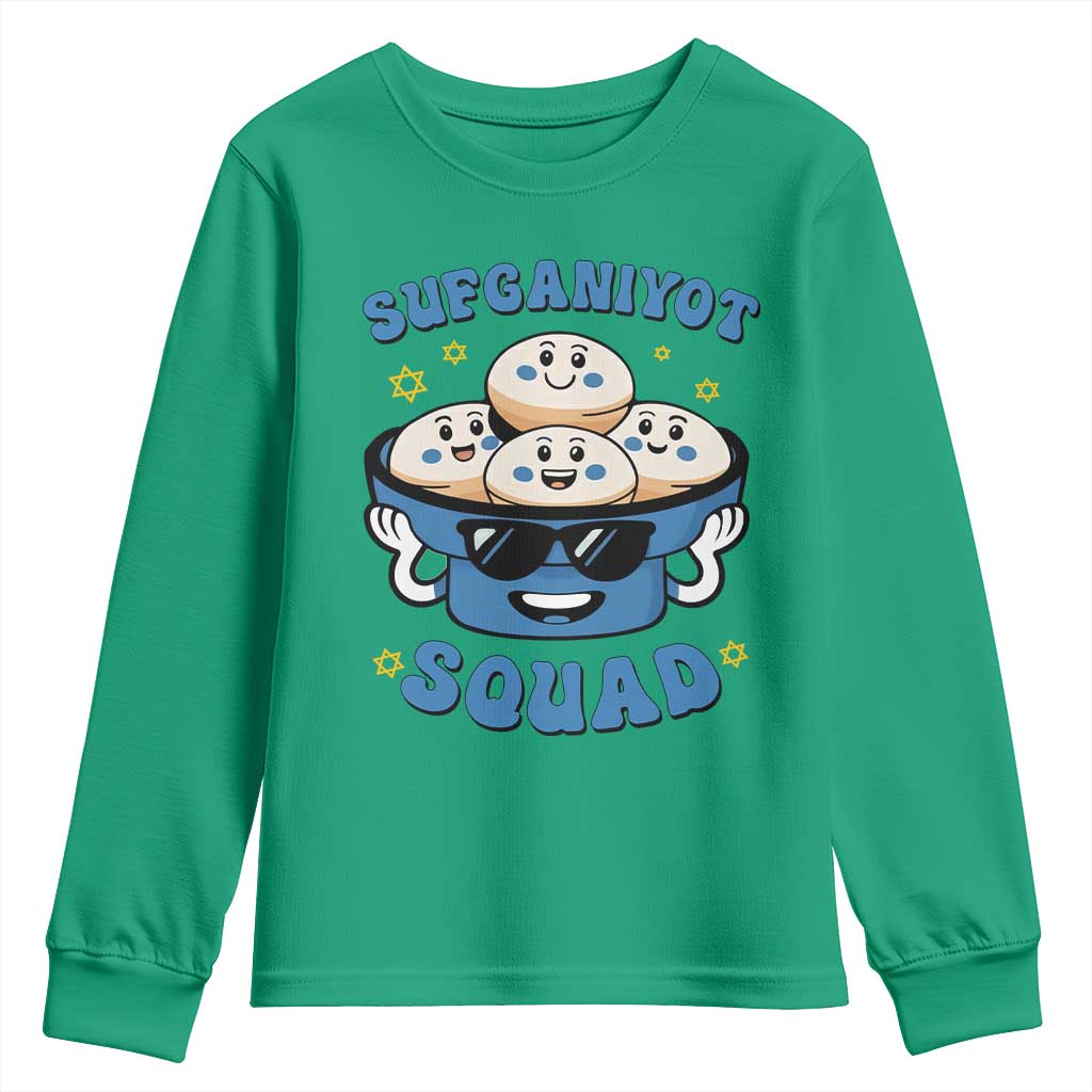 Hanukkah Sufganiyot Squad Youth Sweatshirt Funny Jelly Donut Jewish Gift - Wonder Print Shop