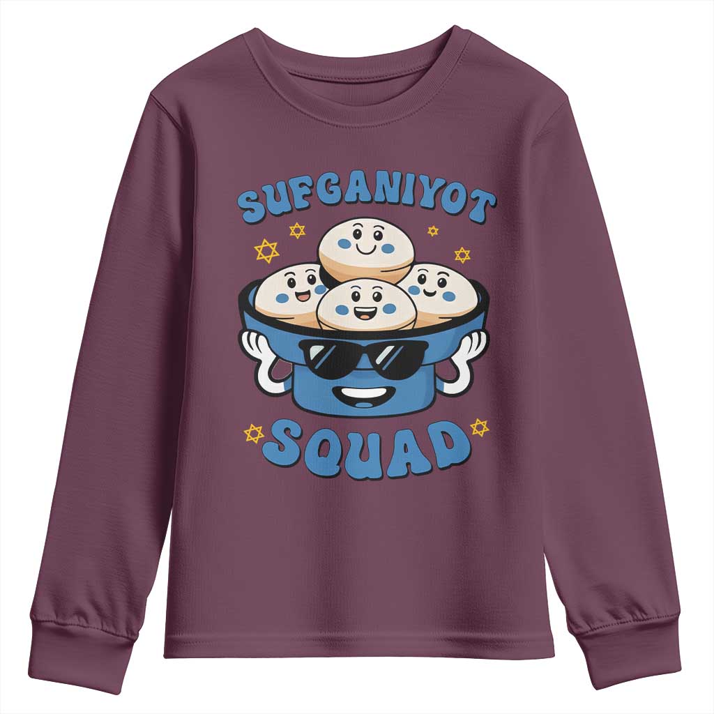 Hanukkah Sufganiyot Squad Youth Sweatshirt Funny Jelly Donut Jewish Gift - Wonder Print Shop