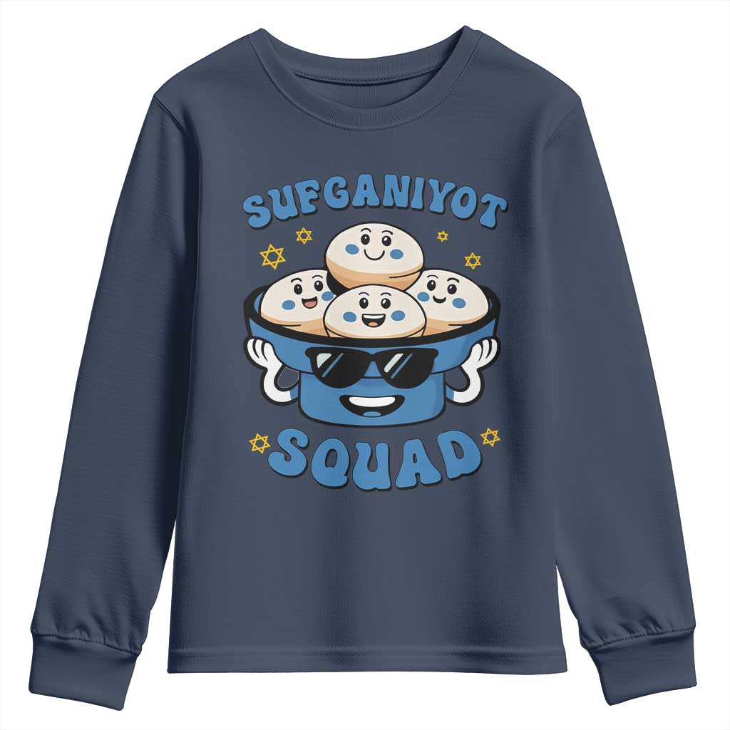 Hanukkah Sufganiyot Squad Youth Sweatshirt Funny Jelly Donut Jewish Gift - Wonder Print Shop