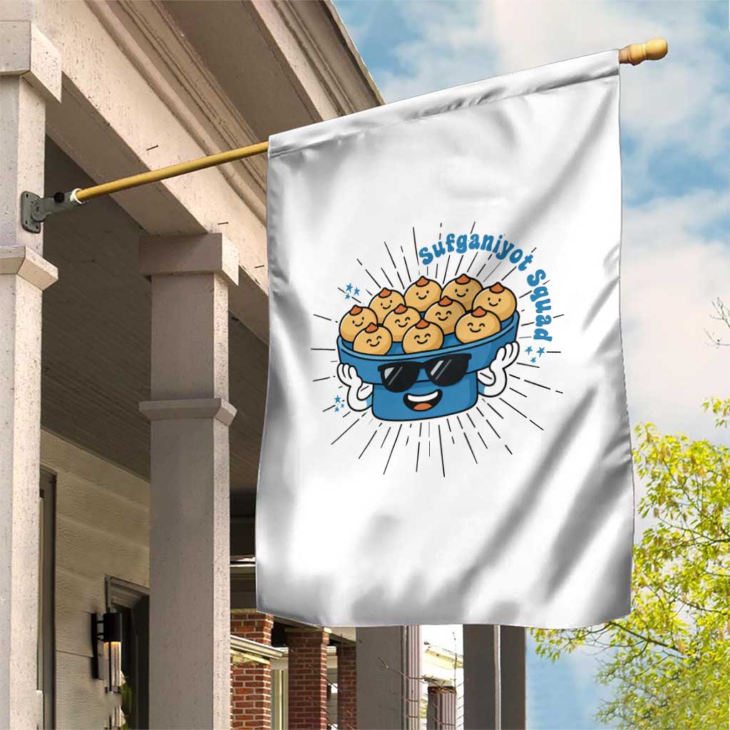 Funny Hanukkah Sufganiyah Jelly Donut Squad Gift Garden Flag - Wonder Print Shop
