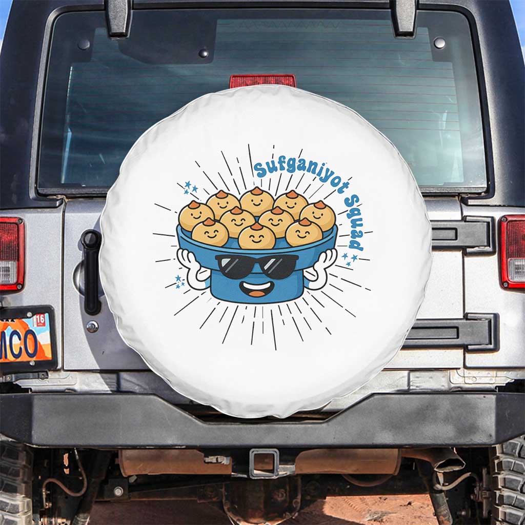 Funny Hanukkah Sufganiyah Jelly Donut Squad Gift Spare Tire Cover - Wonder Print Shop