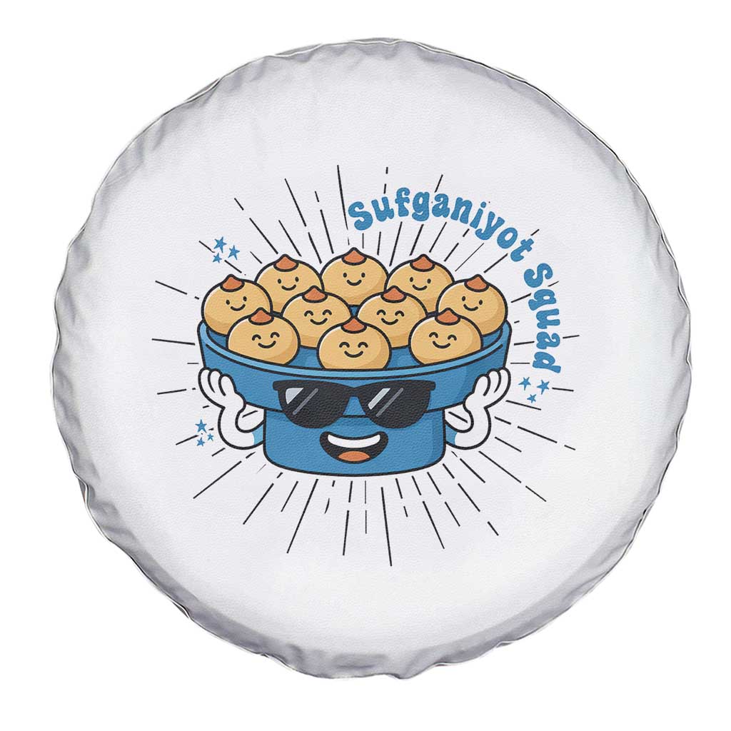Funny Hanukkah Sufganiyah Jelly Donut Squad Gift Spare Tire Cover - Wonder Print Shop