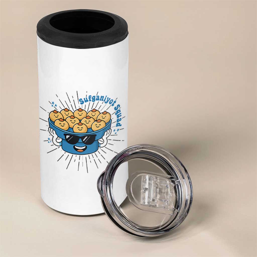 Funny Hanukkah Sufganiyah Jelly Donut Squad Gift 4 in 1 Can Cooler Tumbler - Wonder Print Shop