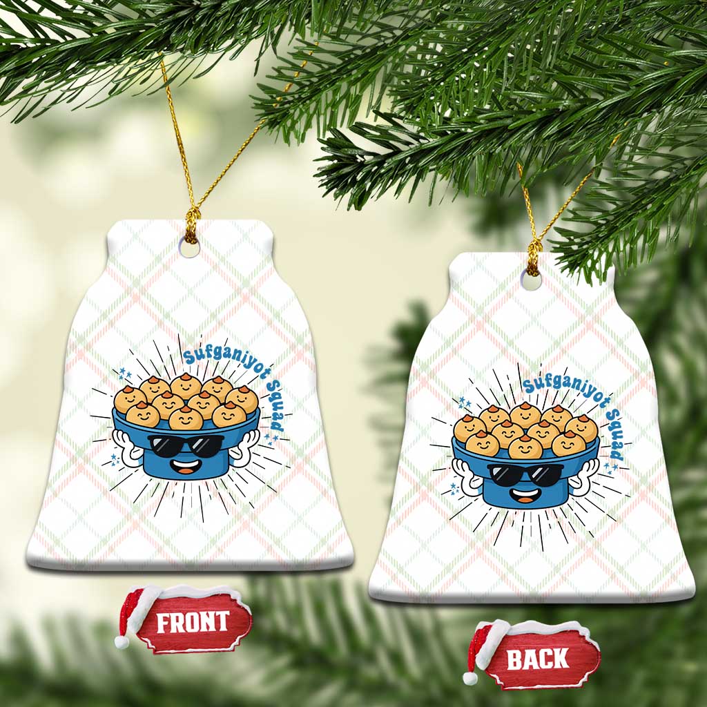 Funny Hanukkah Sufganiyah Jelly Donut Squad Gift Ceramic Ornament - Wonder Print Shop