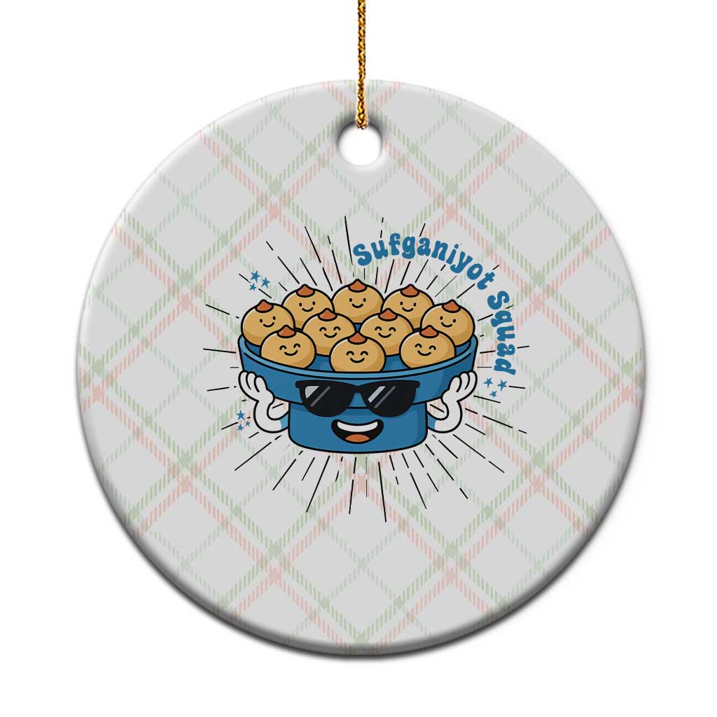Funny Hanukkah Sufganiyah Jelly Donut Squad Gift Ceramic Ornament - Wonder Print Shop