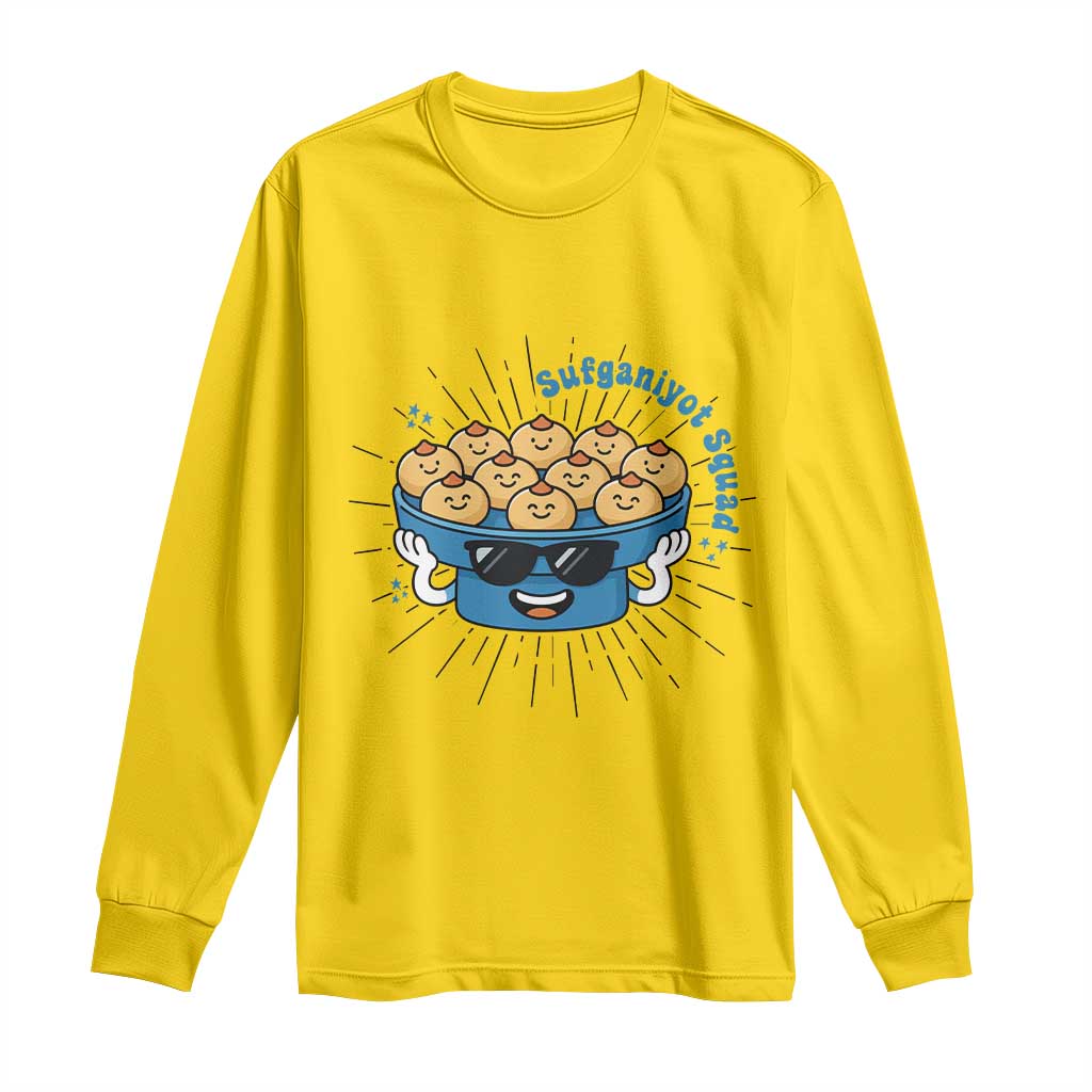 Funny Hanukkah Sufganiyah Jelly Donut Squad Gift Long Sleeve Shirt - Wonder Print Shop