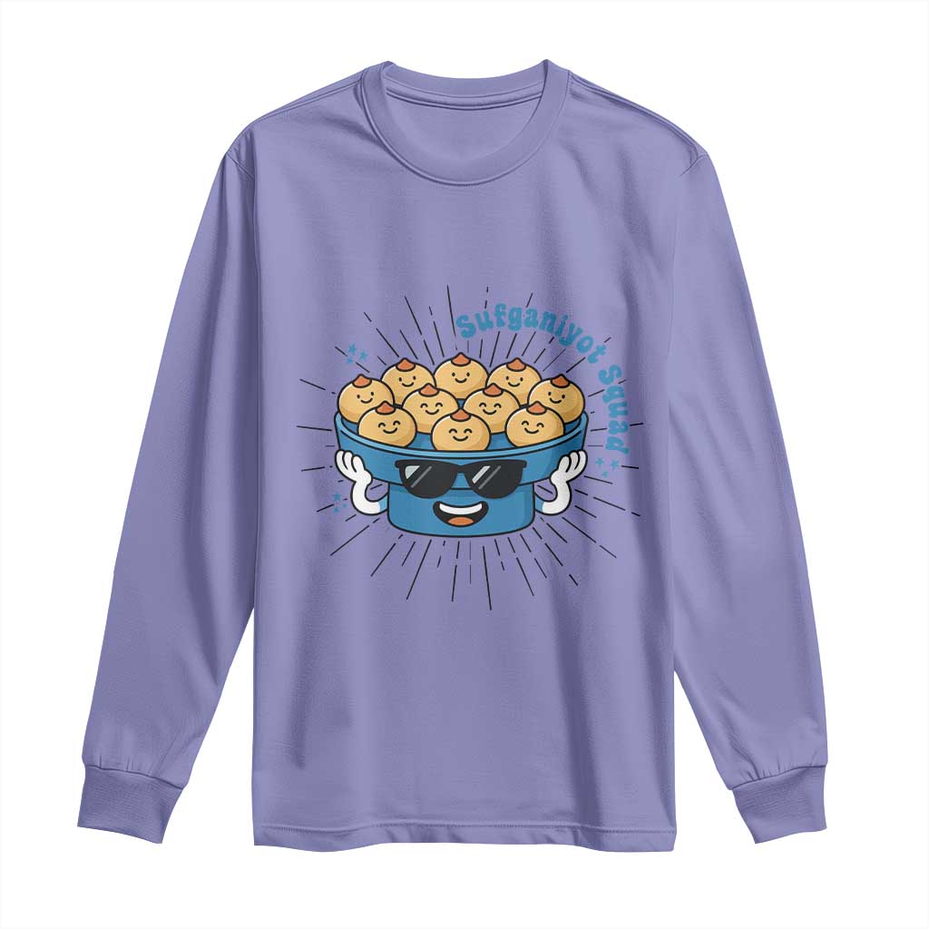 Funny Hanukkah Sufganiyah Jelly Donut Squad Gift Long Sleeve Shirt - Wonder Print Shop