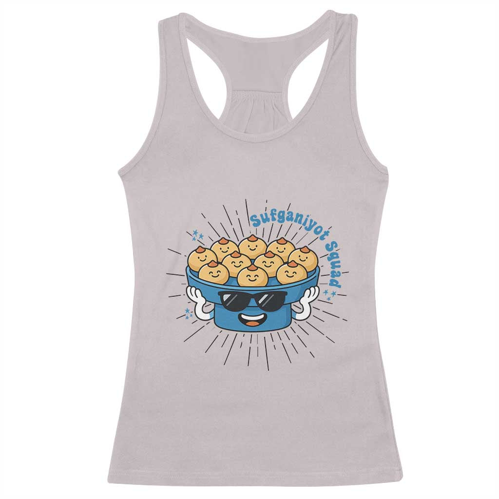 Funny Hanukkah Sufganiyah Jelly Donut Squad Gift Racerback Tank Top - Wonder Print Shop