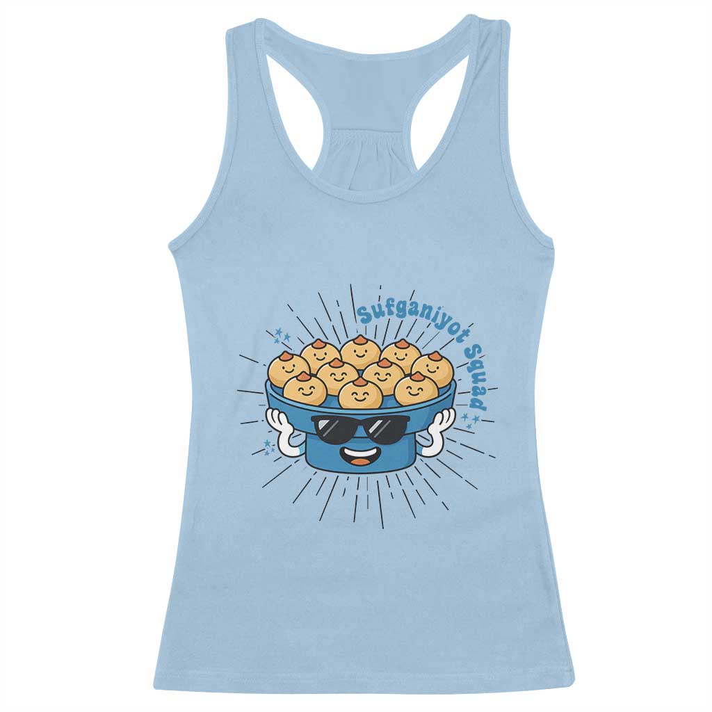 Funny Hanukkah Sufganiyah Jelly Donut Squad Gift Racerback Tank Top - Wonder Print Shop