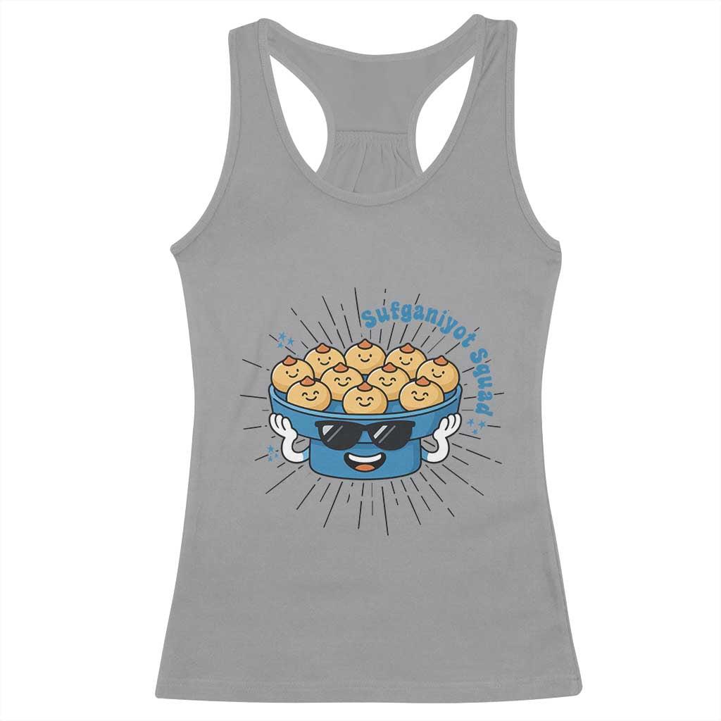 Funny Hanukkah Sufganiyah Jelly Donut Squad Gift Racerback Tank Top - Wonder Print Shop