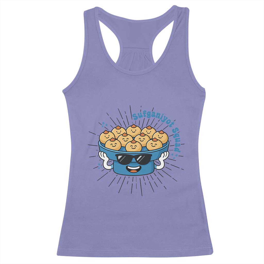 Funny Hanukkah Sufganiyah Jelly Donut Squad Gift Racerback Tank Top - Wonder Print Shop
