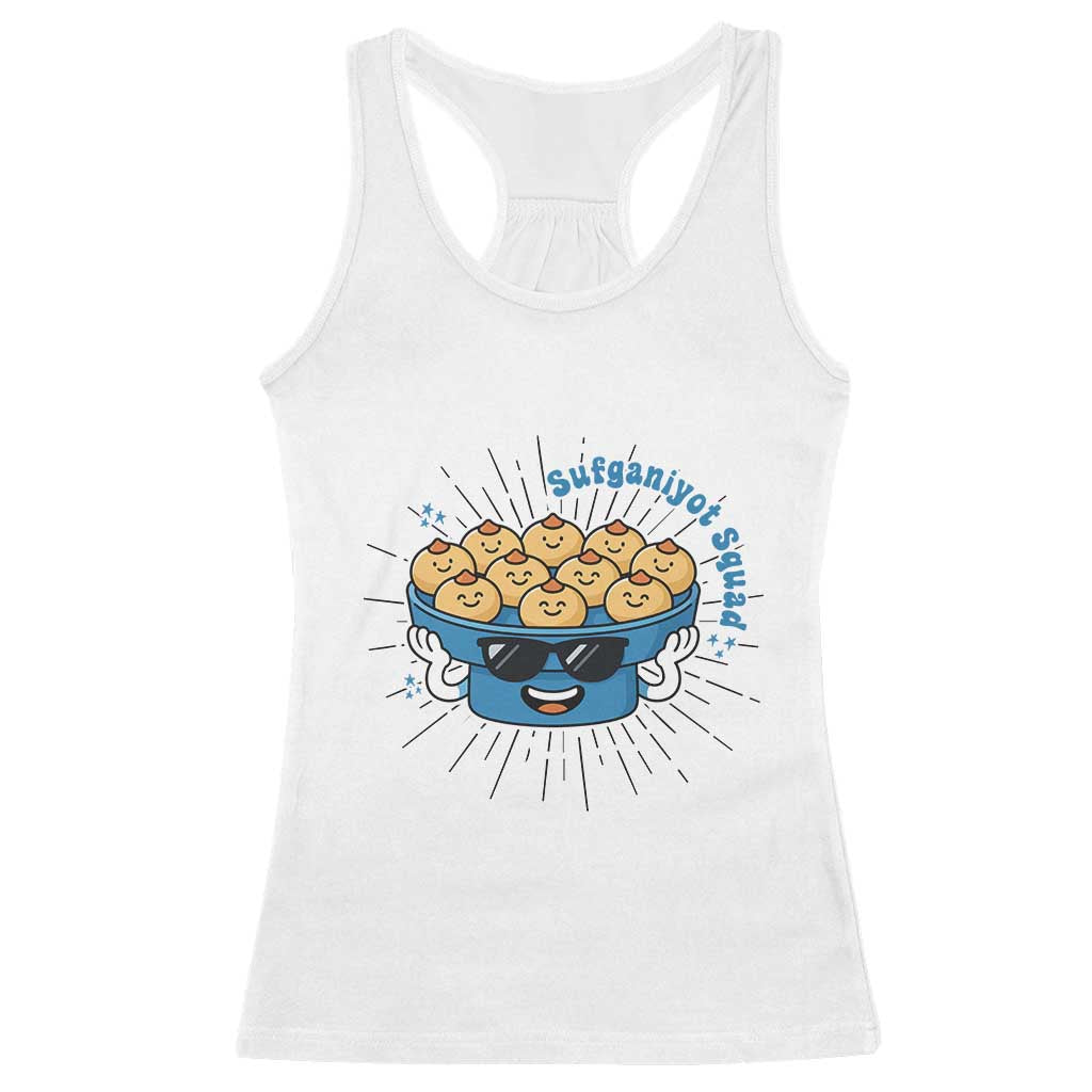 Funny Hanukkah Sufganiyah Jelly Donut Squad Gift Racerback Tank Top - Wonder Print Shop