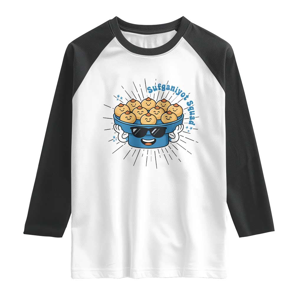 Funny Hanukkah Sufganiyah Jelly Donut Squad Gift Raglan Shirt - Wonder Print Shop