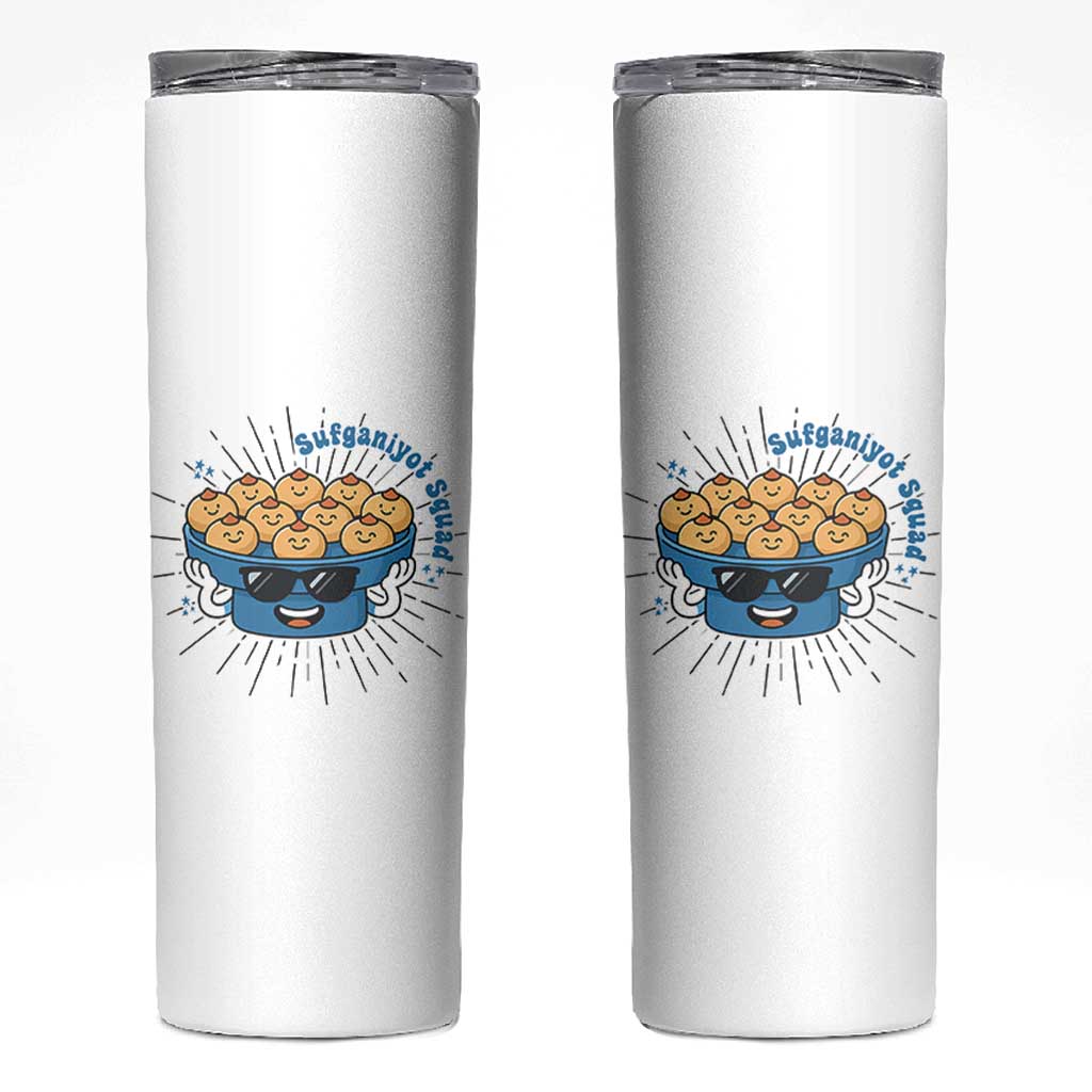 Funny Hanukkah Sufganiyah Jelly Donut Squad Gift Skinny Tumbler - Wonder Print Shop