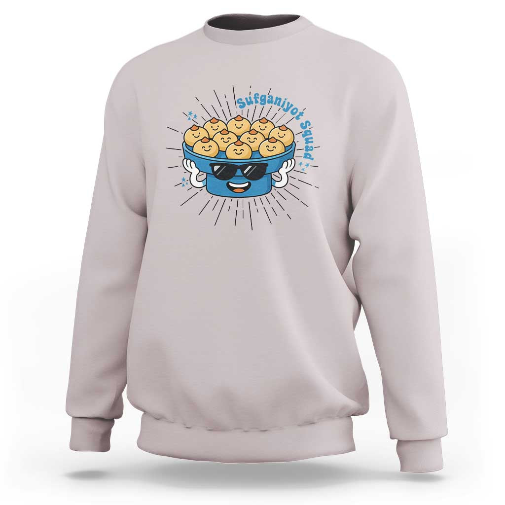 Funny Hanukkah Sufganiyah Jelly Donut Squad Gift Sweatshirt - Wonder Print Shop
