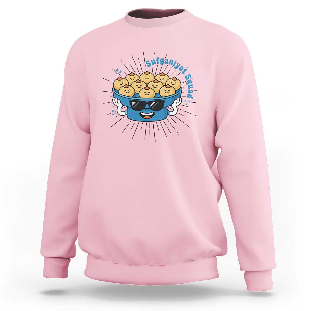 Funny Hanukkah Sufganiyah Jelly Donut Squad Gift Sweatshirt - Wonder Print Shop
