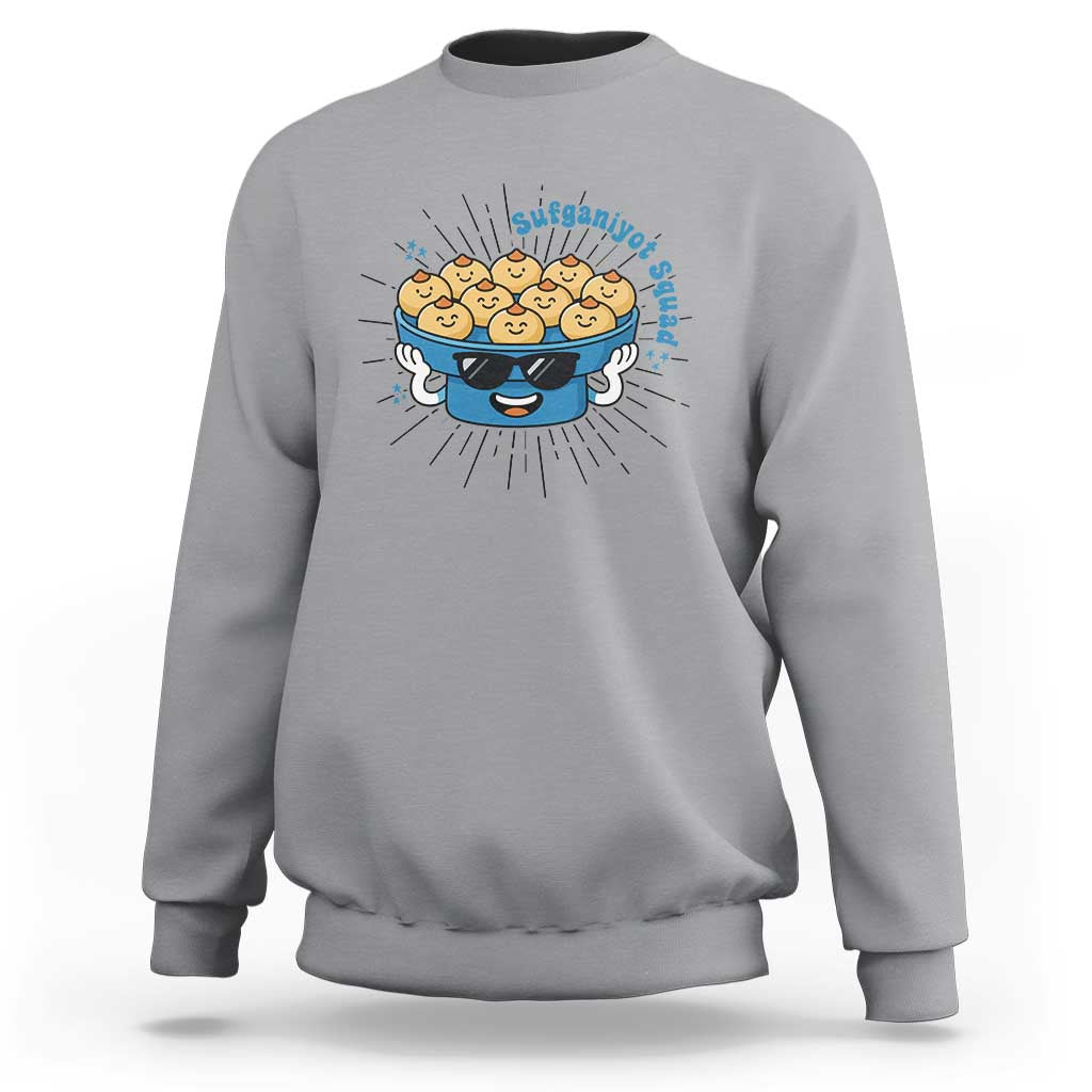 Funny Hanukkah Sufganiyah Jelly Donut Squad Gift Sweatshirt - Wonder Print Shop