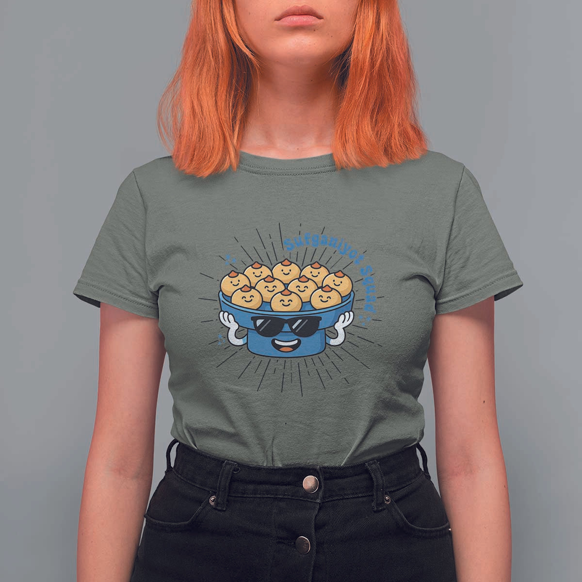 Funny Hanukkah Sufganiyah Jelly Donut Squad Gift T Shirt For Women - Wonder Print Shop